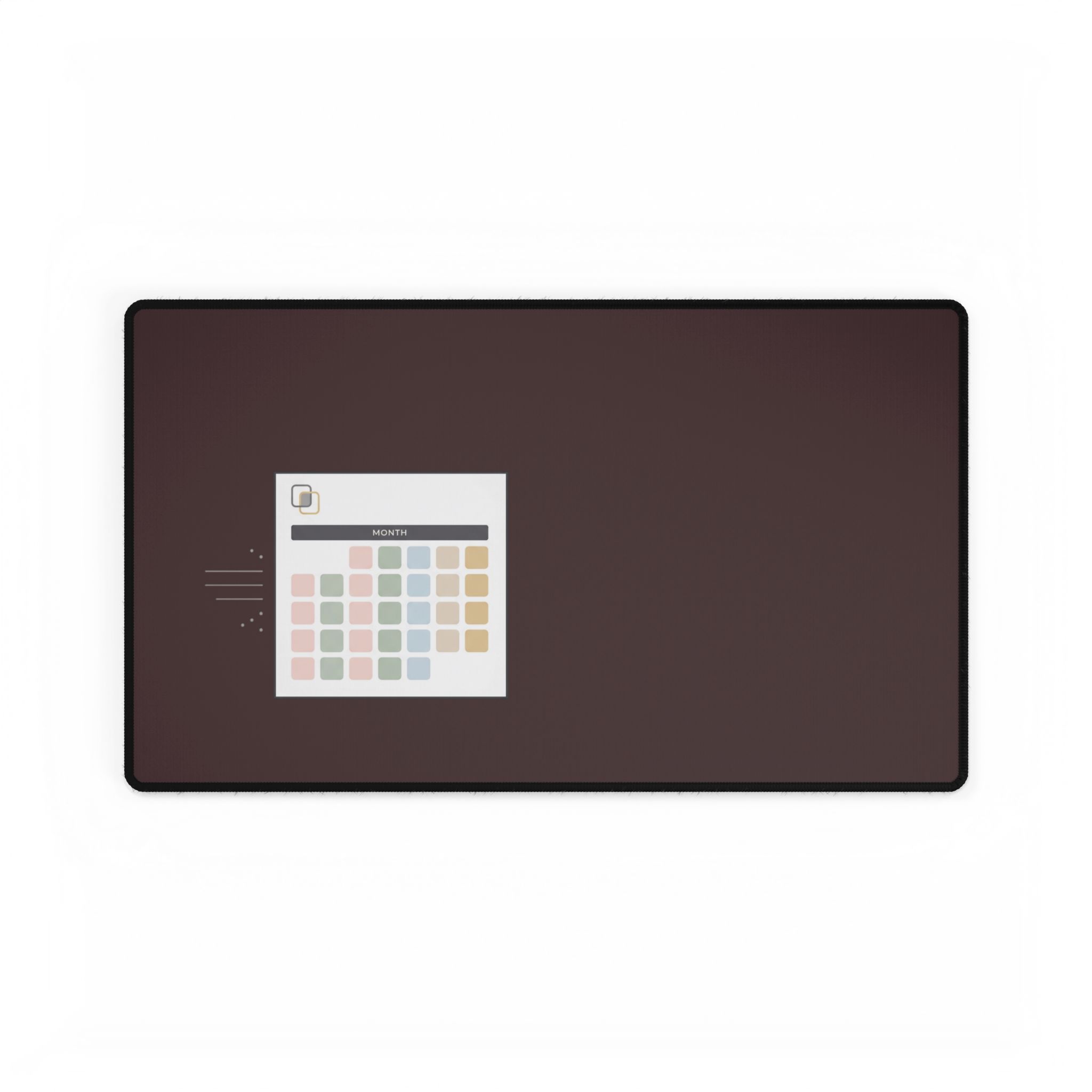 Minimal Planner Desk Mat — Large Brown & Black Extended Mouse Pad with Calendar Graphic - Image 10