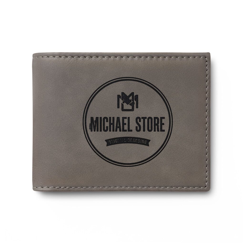 Personalized Bi-Fold Wallet — Custom Logo Leather Card Holder