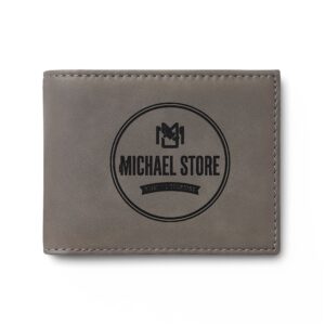 Personalized Bi-Fold Wallet — Custom Logo Leather Card Holder