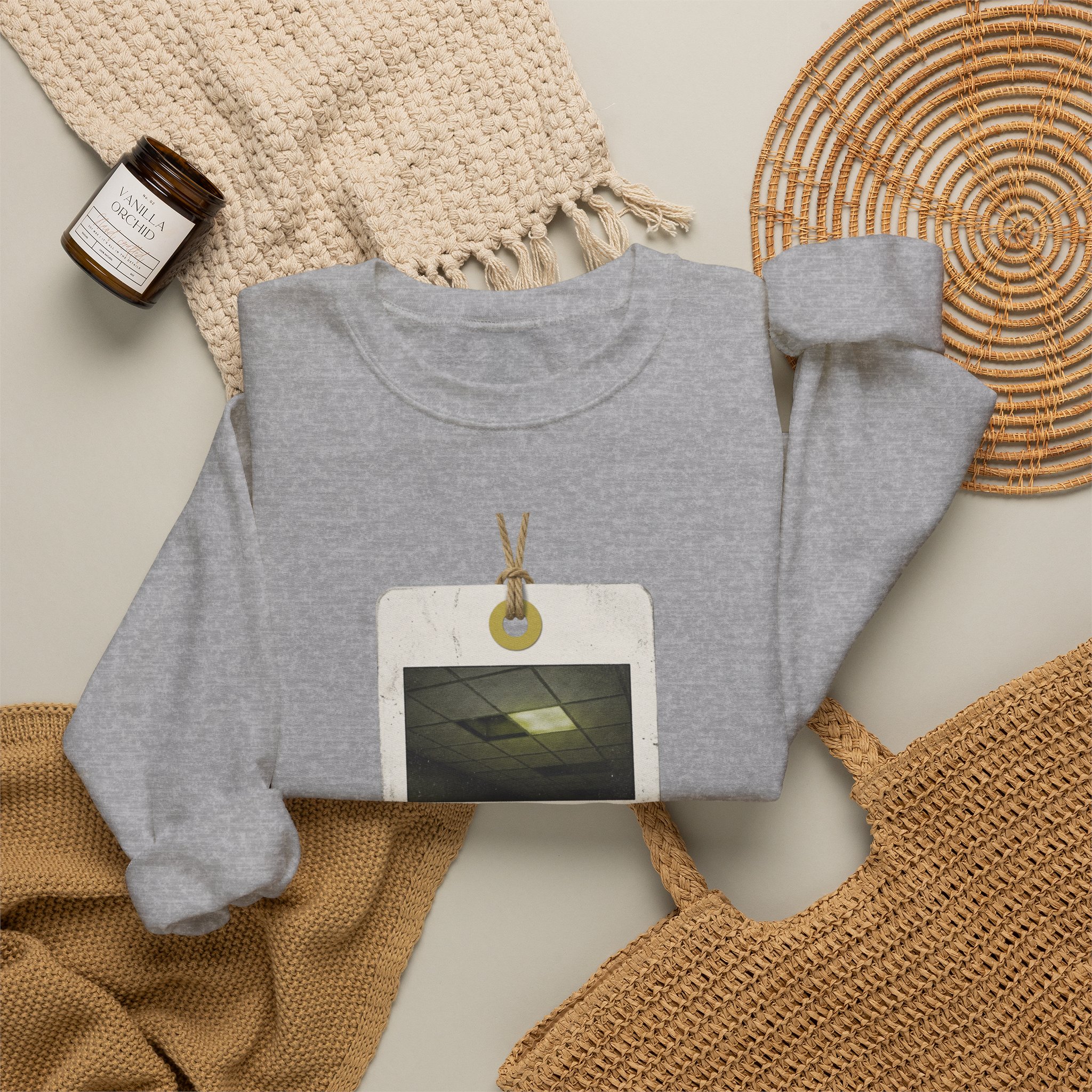 Work Order Liminal ID Badge Crewneck Sweatshirt | Backrooms, Liminal Space - Image 16