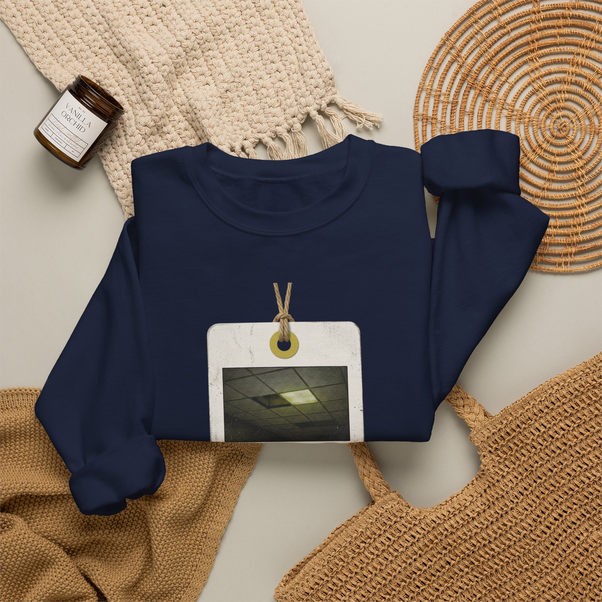 Work Order Liminal ID Badge Crewneck Sweatshirt | Backrooms, Liminal Space - Image 20