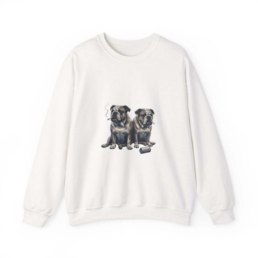 Smoking Pugs Crewneck Sweatshirt | Animals Smoking, Absurdist Meme