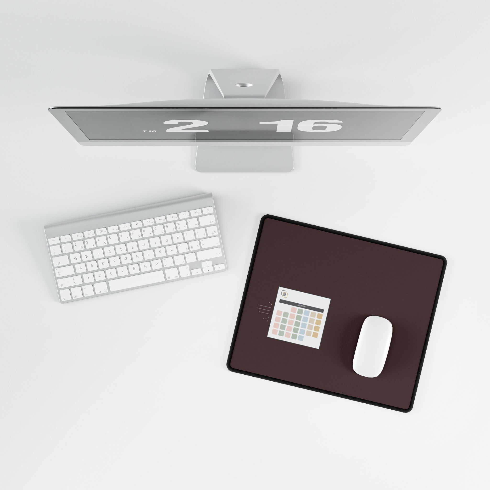 Minimal Planner Desk Mat — Large Brown & Black Extended Mouse Pad with Calendar Graphic - Image 9