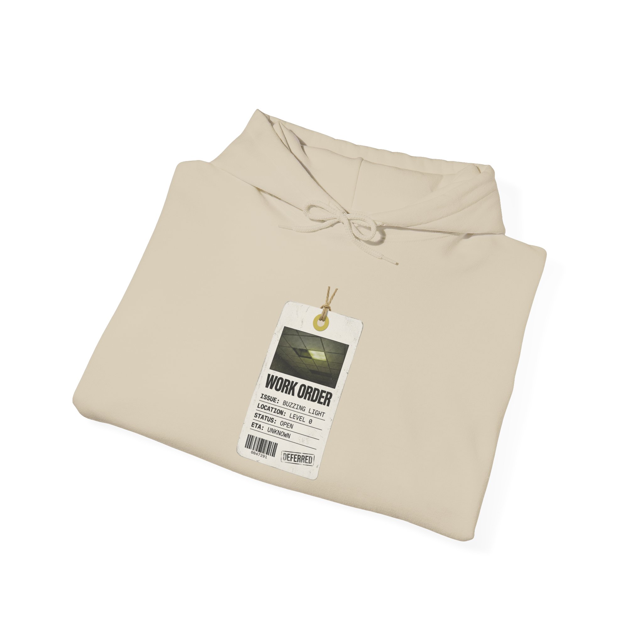 Work Order Badge Hoodie | Backrooms Liminal Space, Analog Horror Aesthetic - Image 12