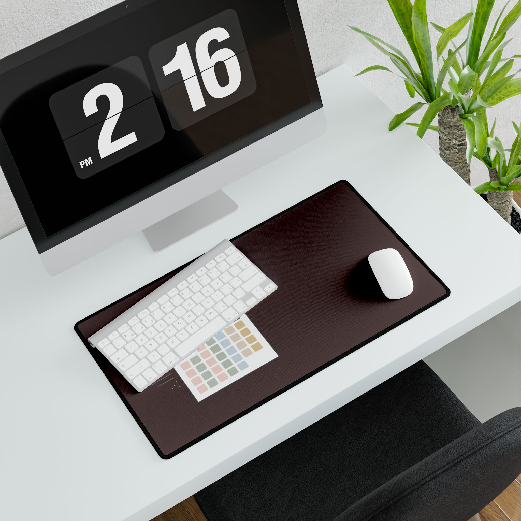 Minimal Planner Desk Mat — Large Brown & Black Extended Mouse Pad with Calendar Graphic - Image 12