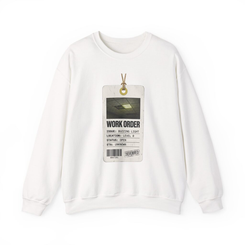 Work Order Liminal ID Badge Crewneck Sweatshirt | Backrooms, Liminal Space