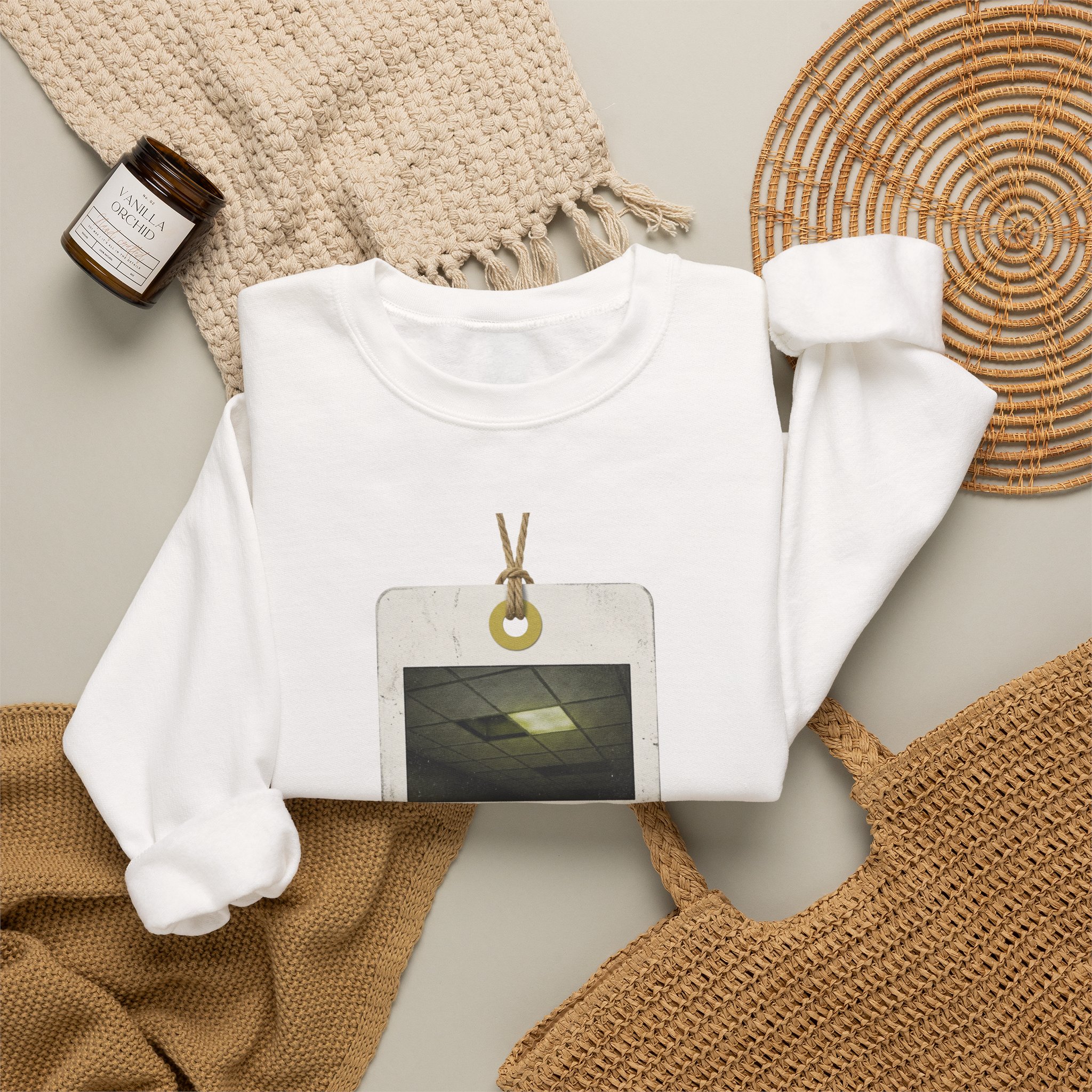 Work Order Liminal ID Badge Crewneck Sweatshirt | Backrooms, Liminal Space - Image 4