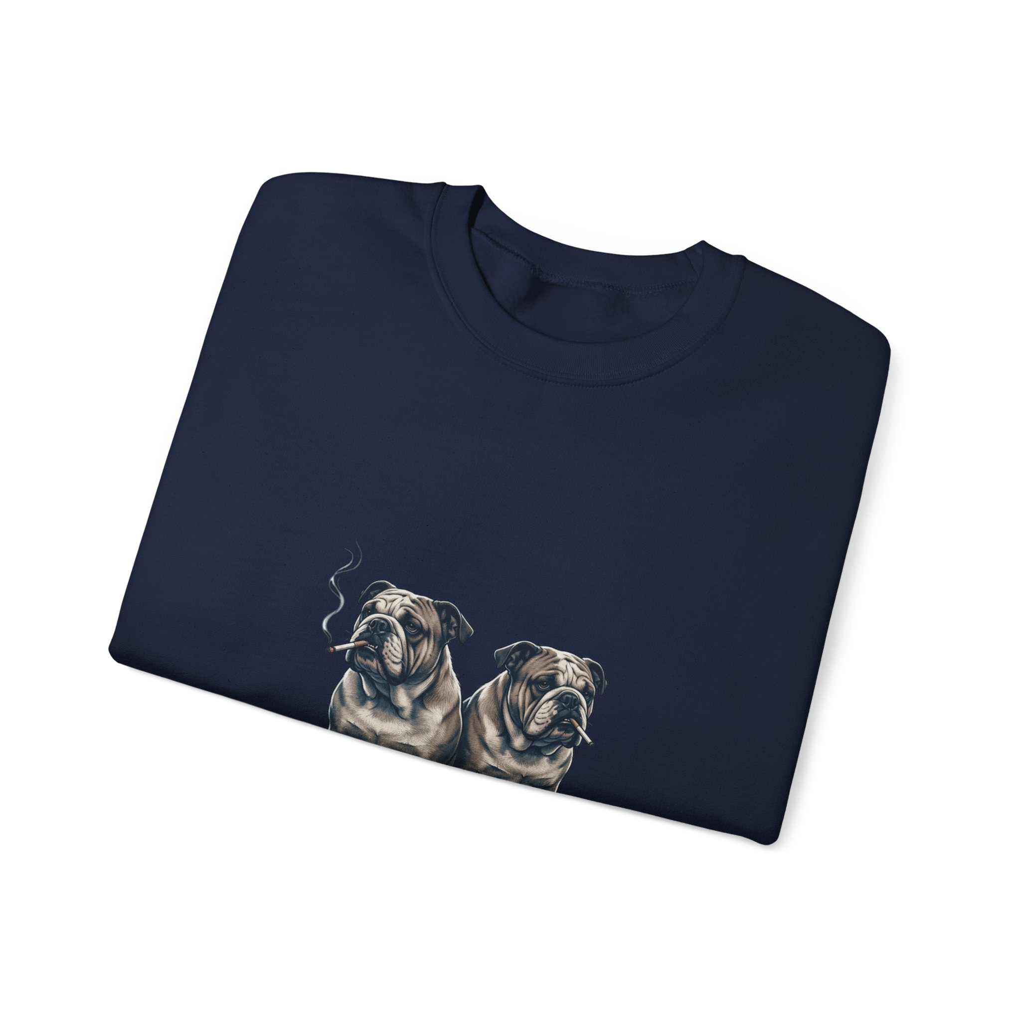 Smoking Pugs Crewneck Sweatshirt | Animals Smoking, Absurdist Meme - Image 19