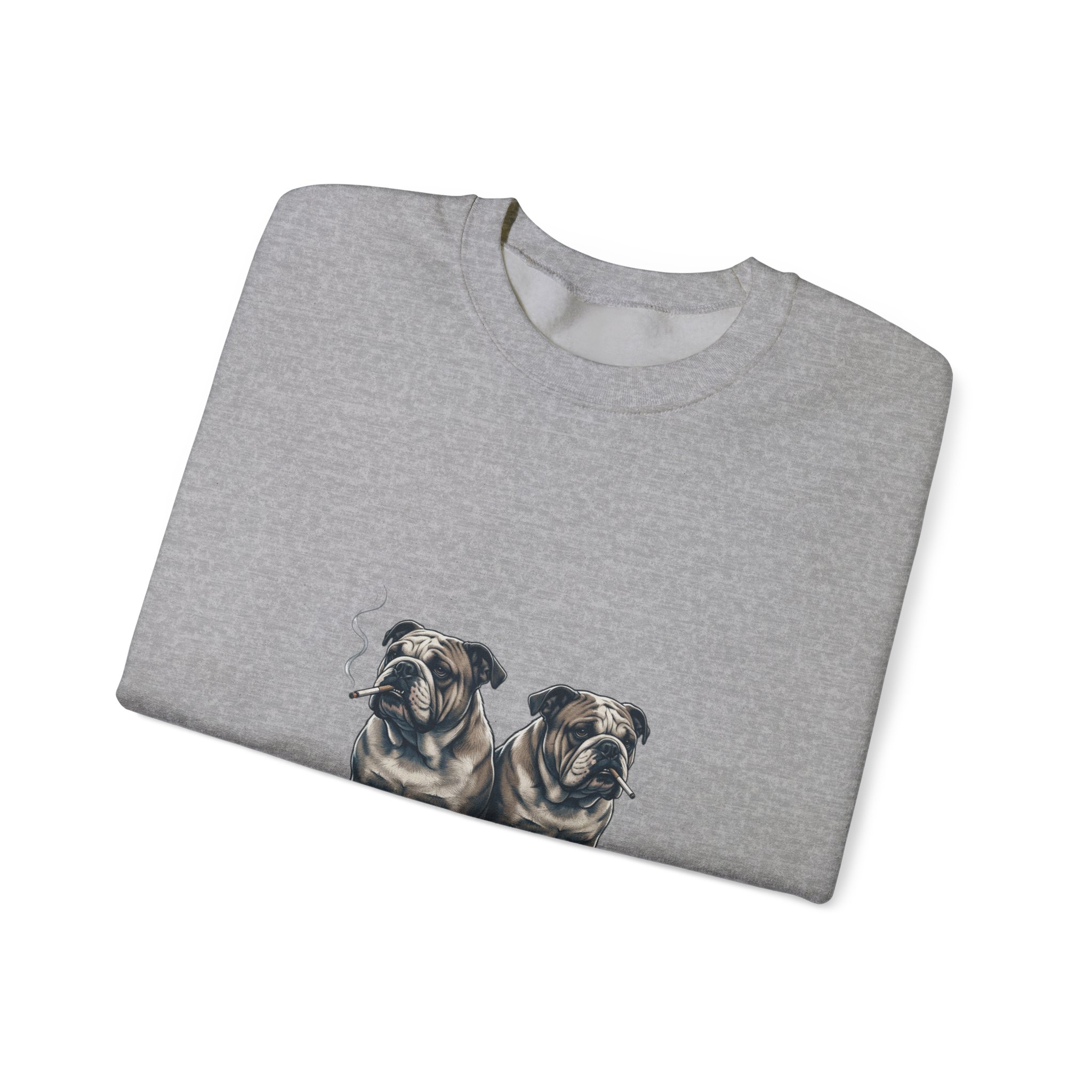 Smoking Pugs Crewneck Sweatshirt | Animals Smoking, Absurdist Meme - Image 15