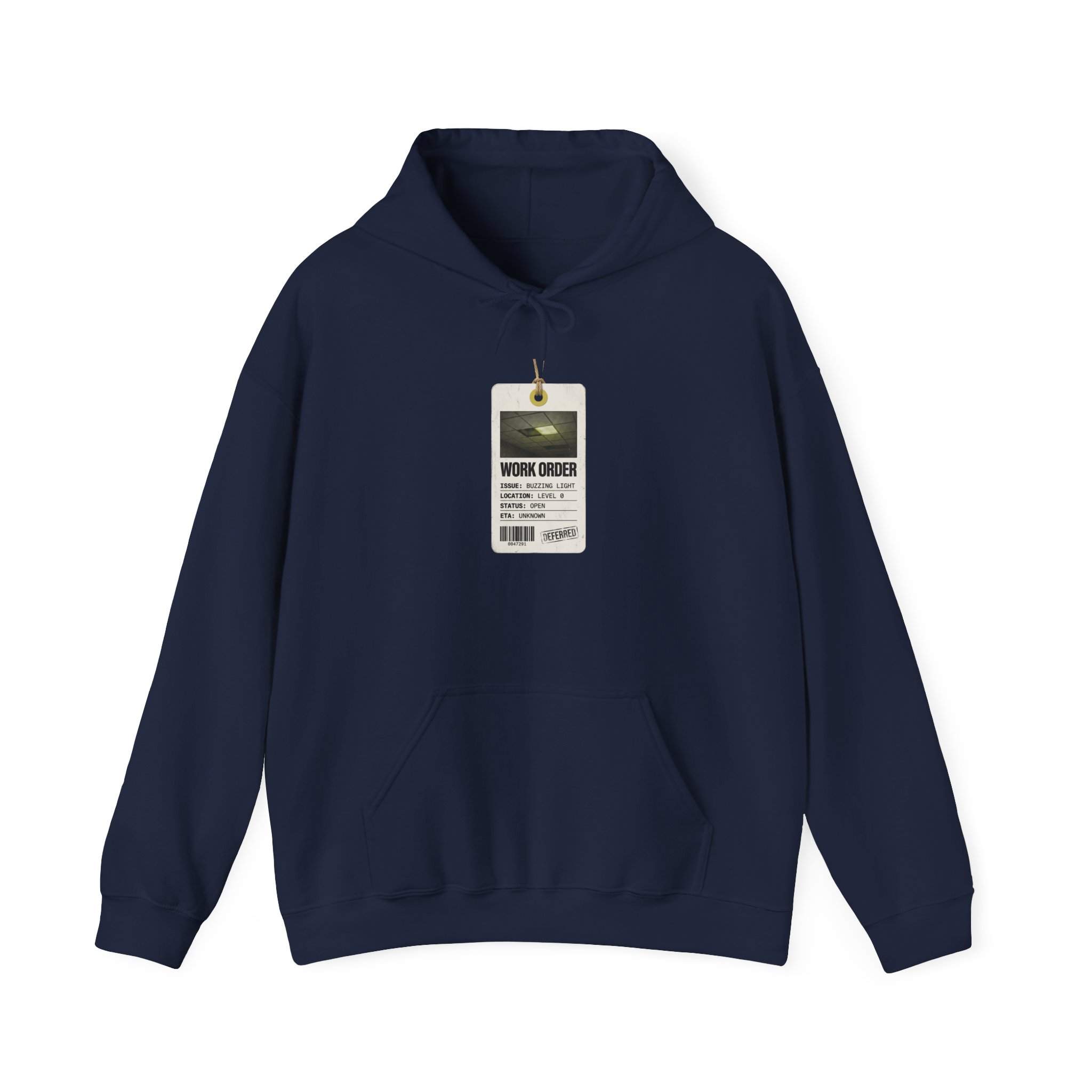 Work Order Badge Hoodie | Backrooms Liminal Space, Analog Horror Aesthetic - Image 17