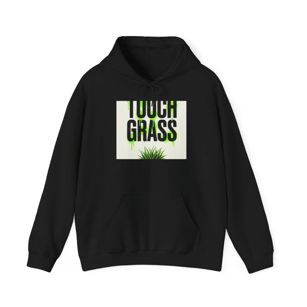 Touch Grass Hoodie — Y2K Meme Streetwear Pullover