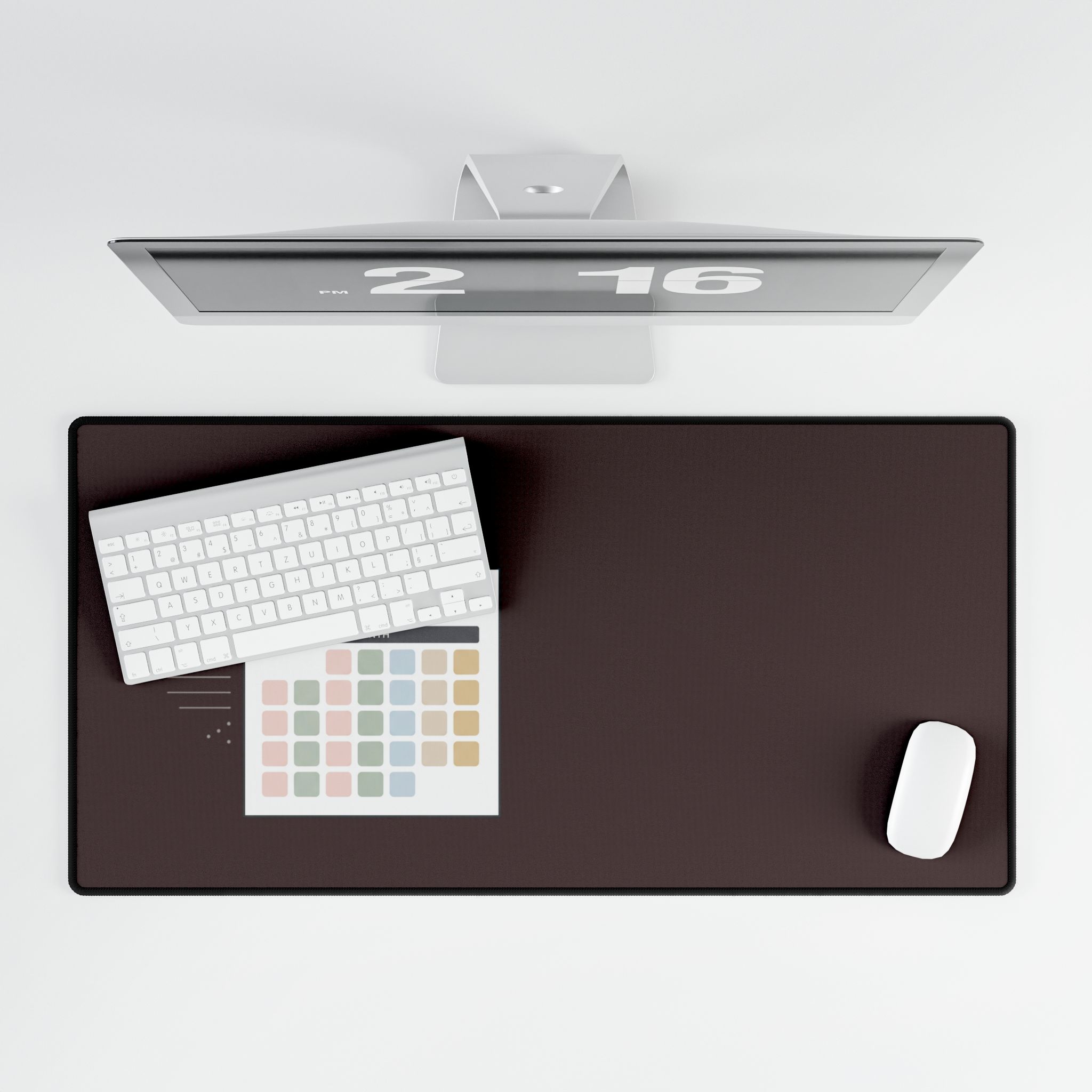 Minimal Planner Desk Mat — Large Brown & Black Extended Mouse Pad with Calendar Graphic - Image 5