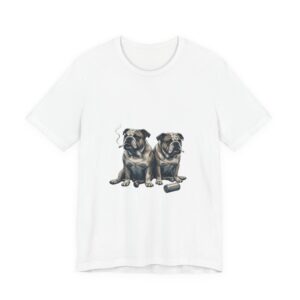 Smoking Bulldog Duo T-Shirt | Animals Smoking, Absurdist Meme Tee