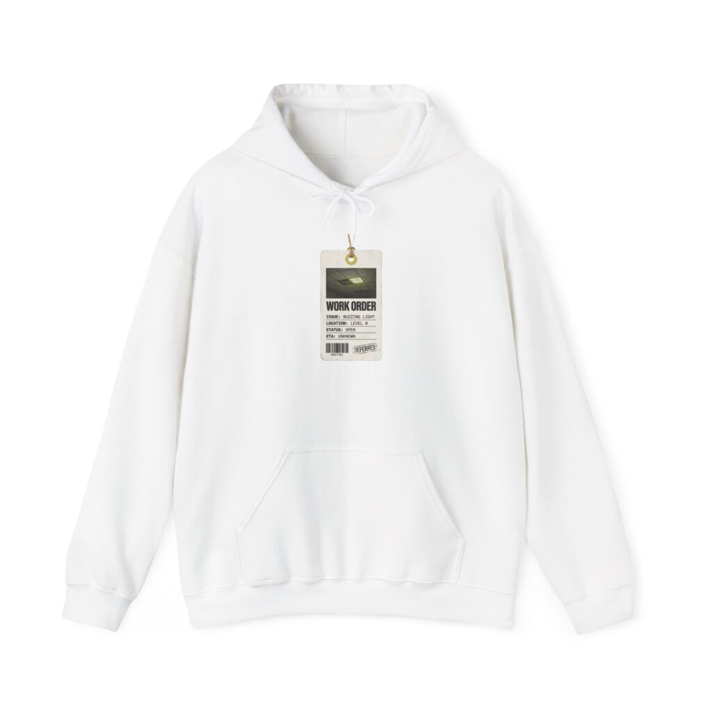 Work Order Badge Hoodie | Backrooms Liminal Space, Analog Horror Aesthetic