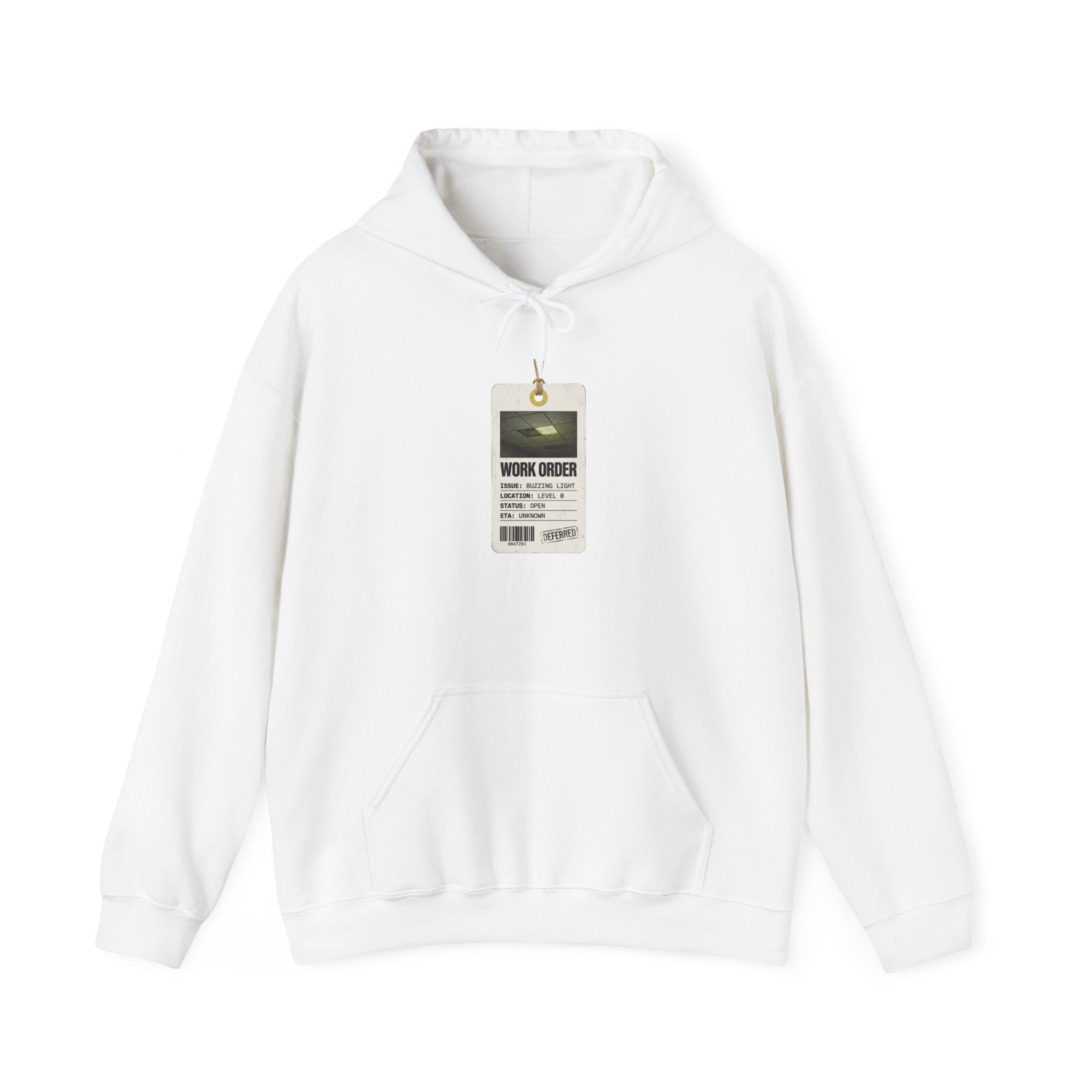 Work Order Badge Hoodie | Backrooms Liminal Space, Analog Horror Aesthetic